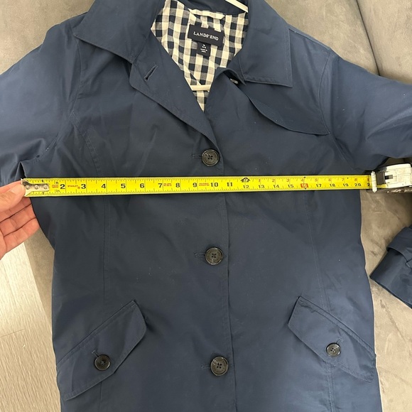 Lands' End Women’s Deep Blue Trench Coat, Size Small - Picture 3 of 9